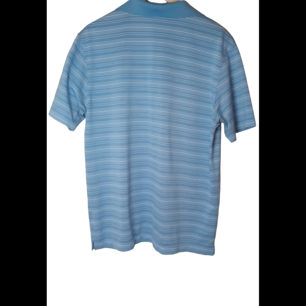 Nike Golf Men's Dri-Fit Blue White Striped Short Sleeve Polo  Large - Picture 5 of 11